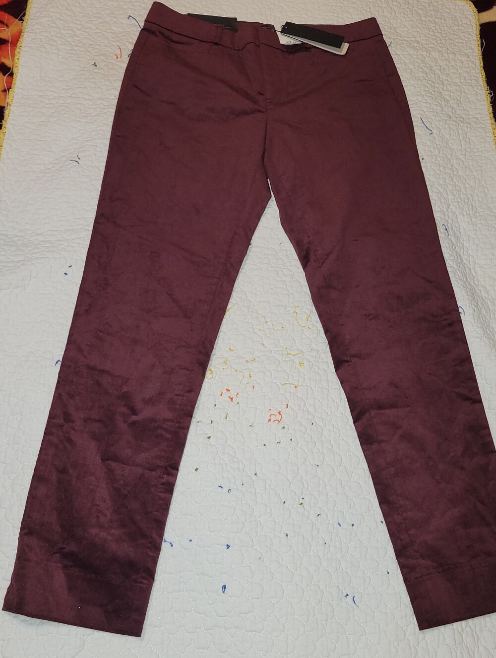 Burgundy Straight-Leg Pants Velvet Banana Republic Size 4 NWT